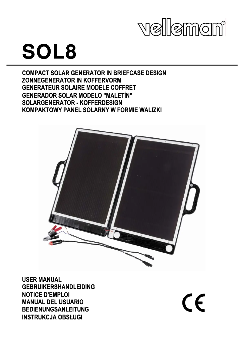 Page 1 of the manual User Manual Velleman SOL8