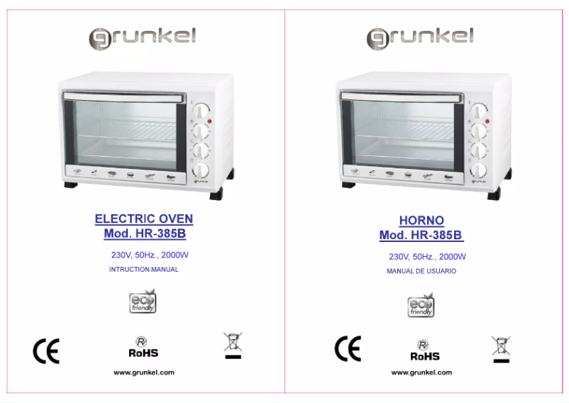 Page 1 of the manual User Manual Grunkel HR-385B