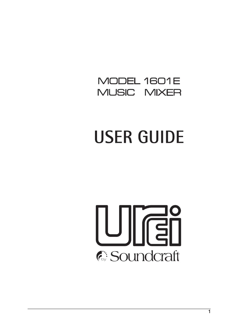 First page image of the manual for UREI 1601E