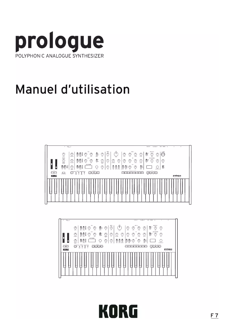 Page 1 of the manual User Manual Korg Prologue-16