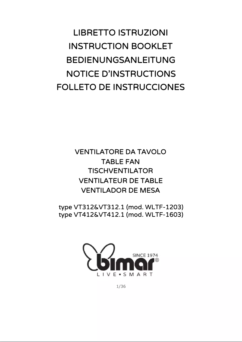 First page image of the manual for VT412