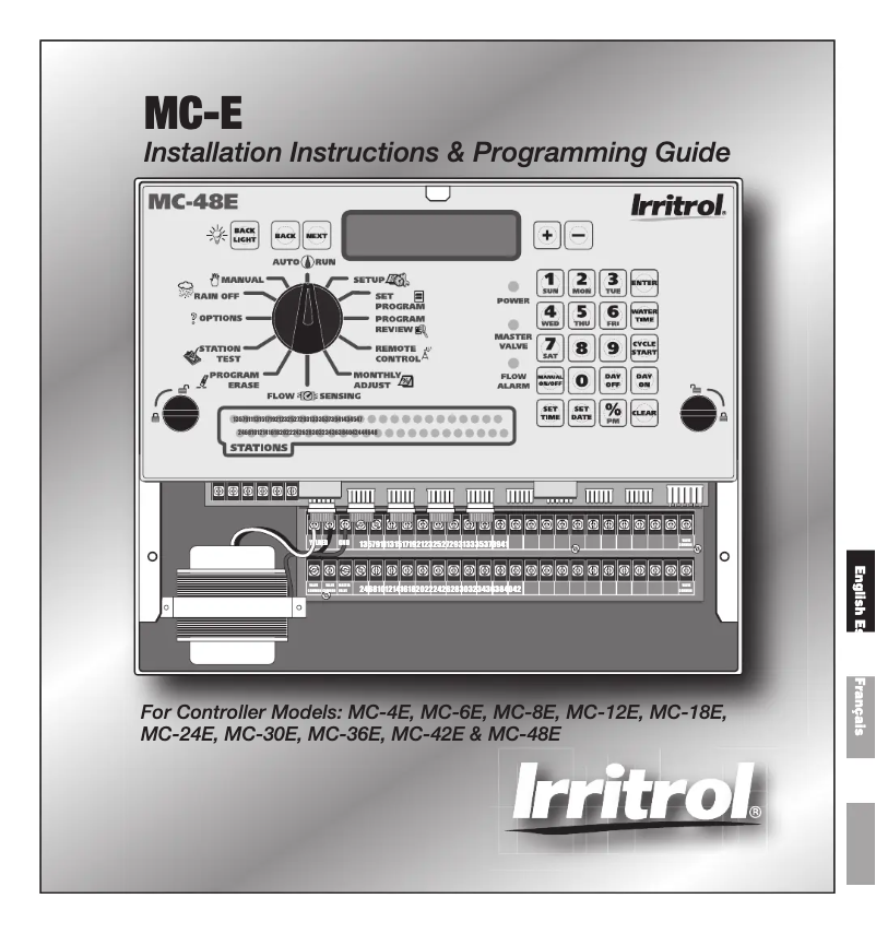 Page 1 of the manual User Manual Irritrol MC-30E