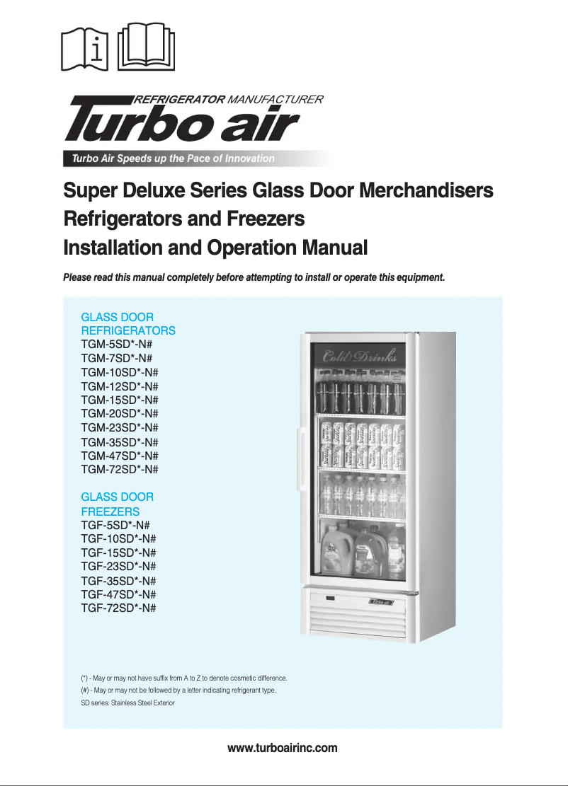Page 1 of the manual User Manual Turbo air TGF-47SDW-N