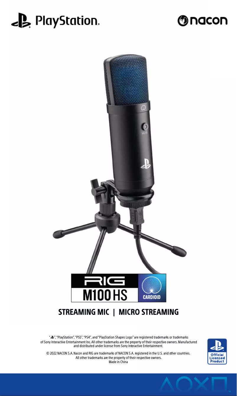 First page image of the manual for RIG M100HS