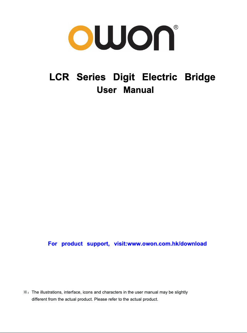 First page image of the manual for LCR2000