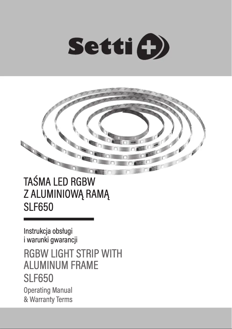 Page 1 of the manual User Manual Setti+ SLF650