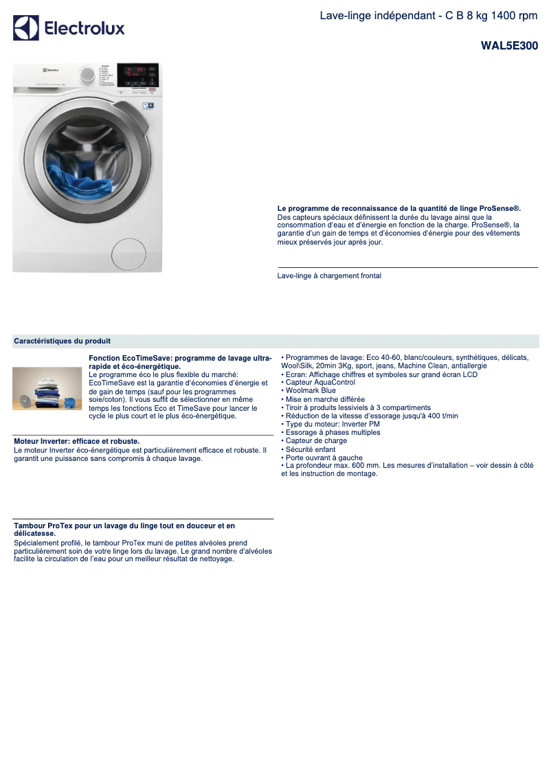 First page image of the manual for WAL5E300