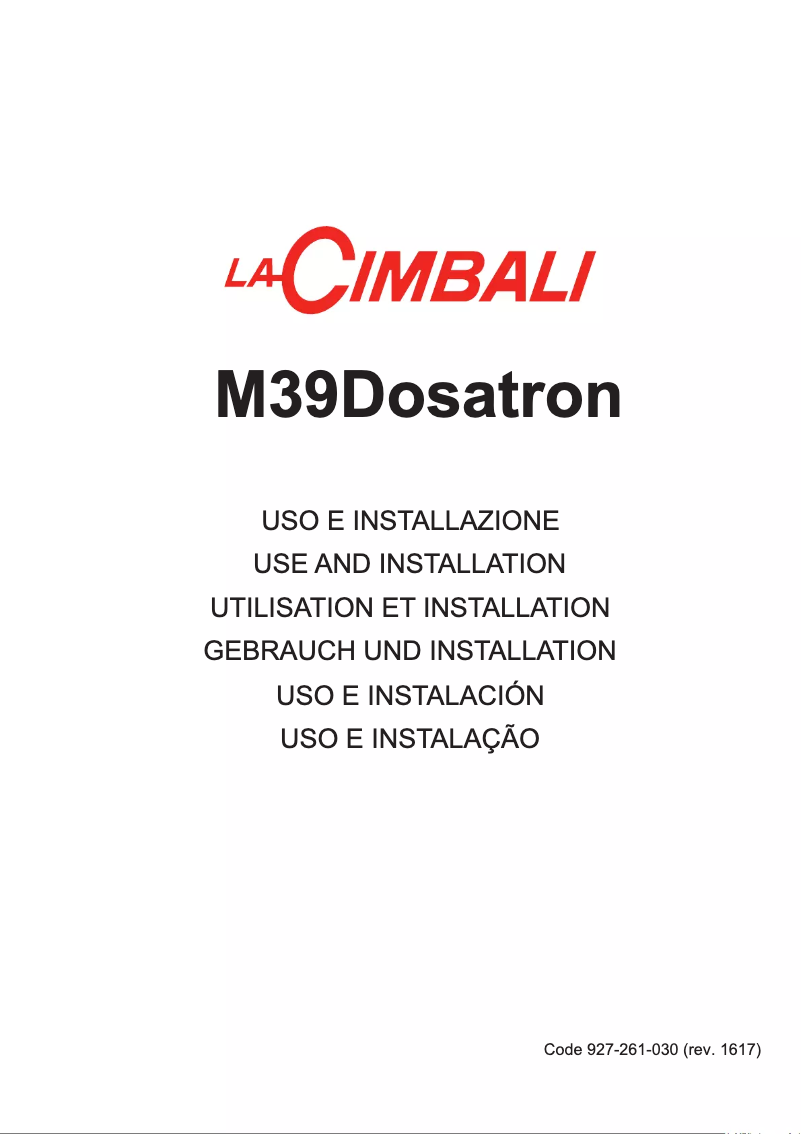 Page 1 of the manual User Manual La Cimbali M39 Dosatron
