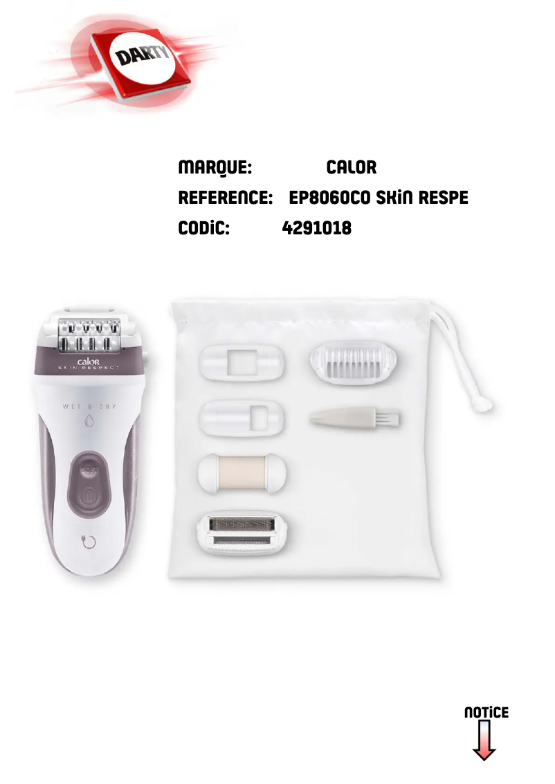 Page 1 de la notice Manuel utilisateur Calor EP8060C0