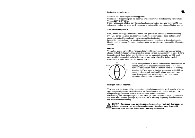 Page 1 of the manual User Manual TriStar BL-4429