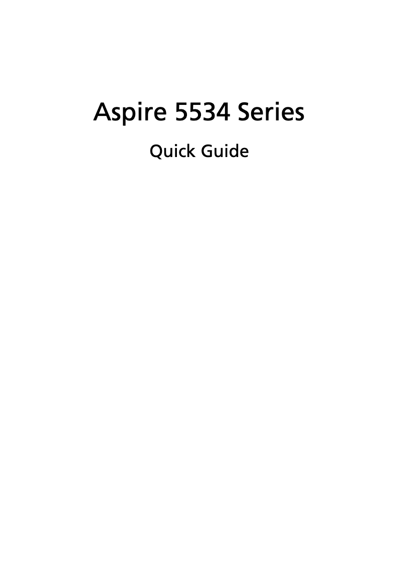 Page 1 of the manual User Manual Acer Aspire 5534