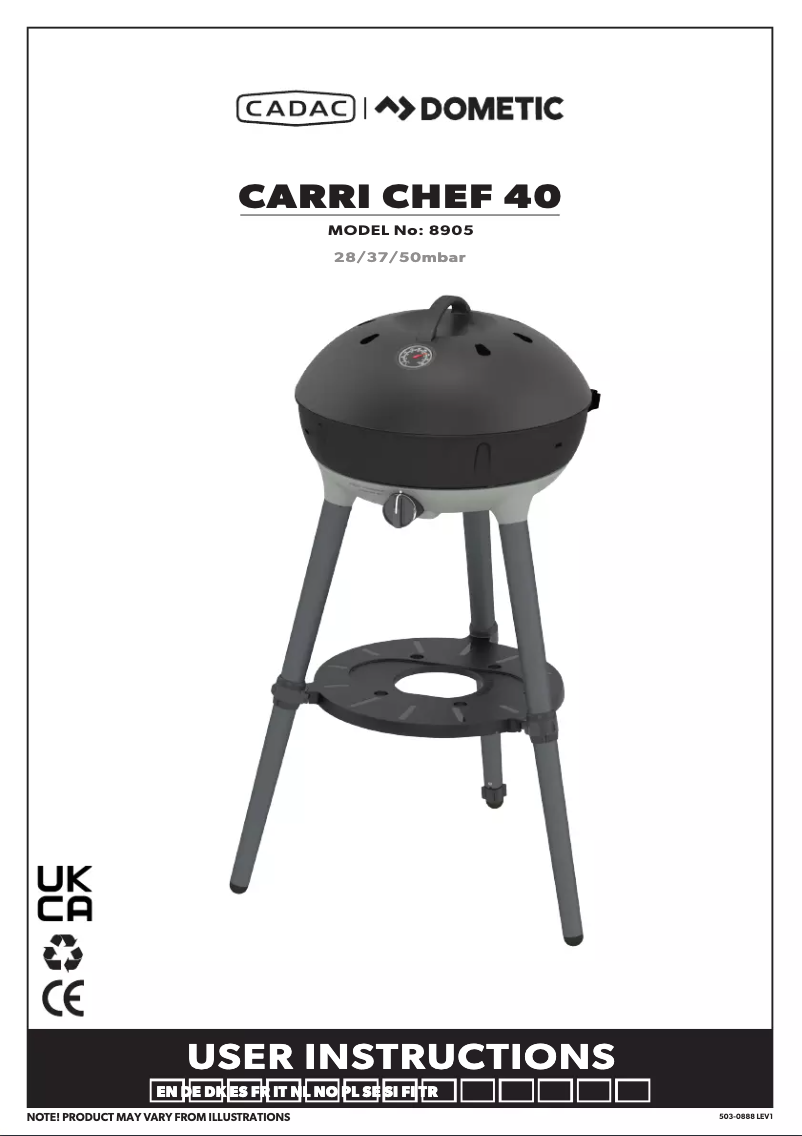 First page image of the manual for Carri Chef 40