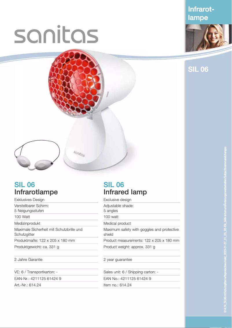 Page 1 of the manual Technical Sheet Sanitas SIL 06