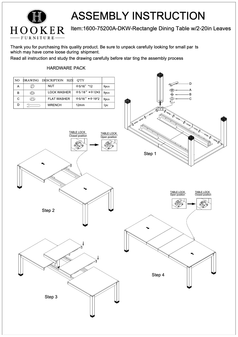 Page 1 of the manual User Manual Hooker 1600-75200A-DKW