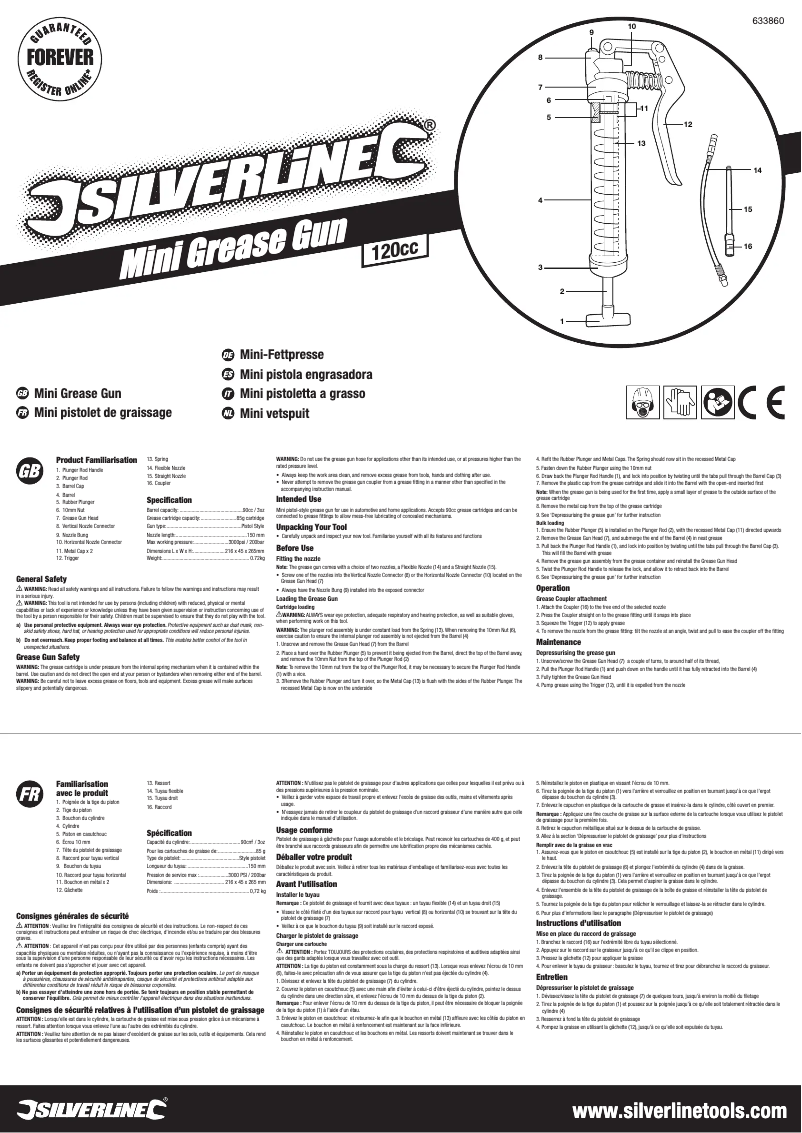 Page 1 of the manual User Manual Silverline 633860