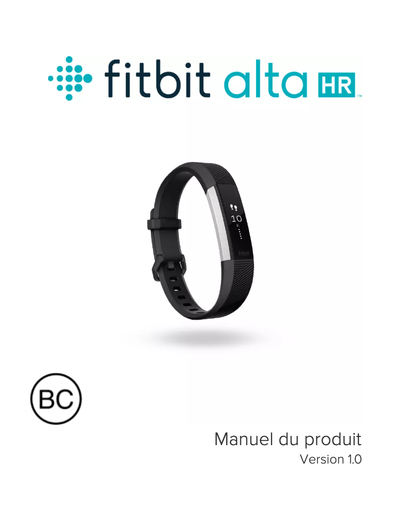 Page 1 de la notice Manuel utilisateur Fitbit Alta HR