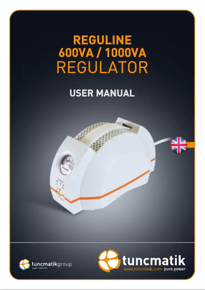 Page 1 of the manual User Manual Tuncmatik Reguline 600 VA