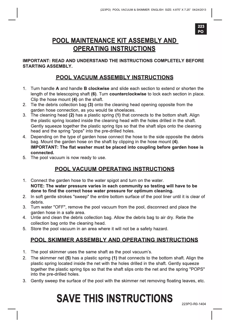 Image de la première page du manuel de l'appareil 28002E