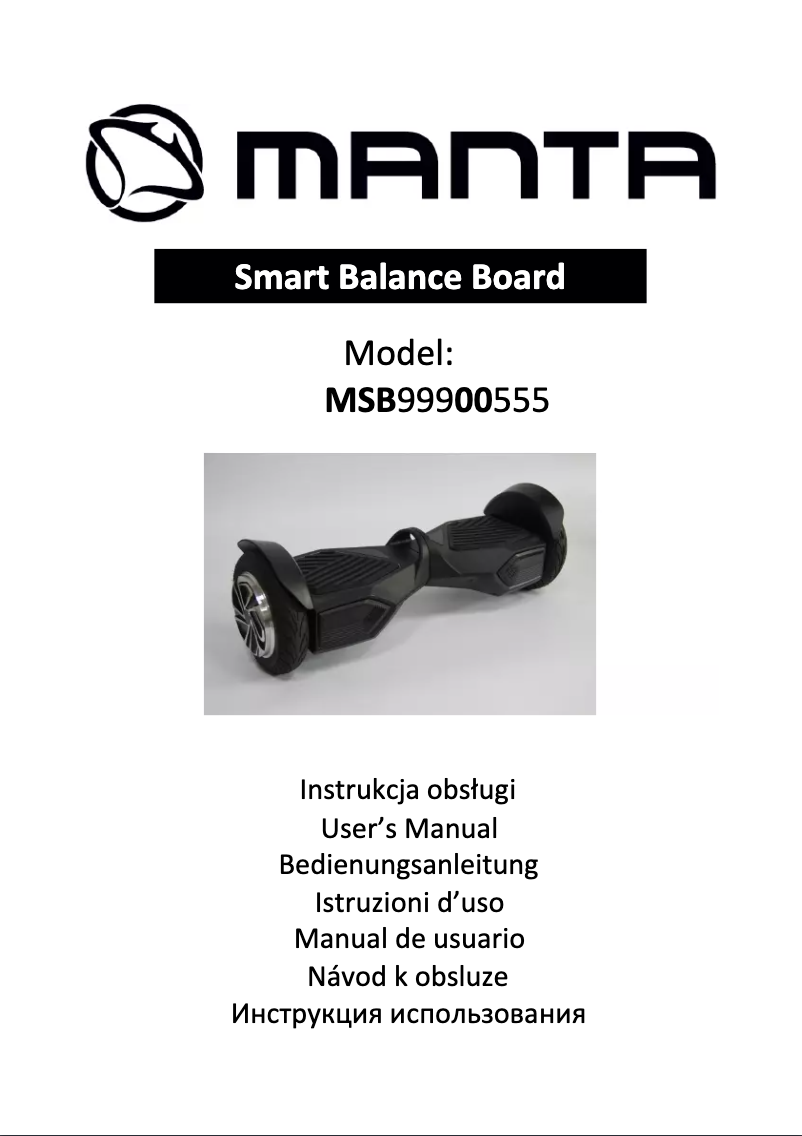 Page 1 of the manual User Manual Manta MSB9005