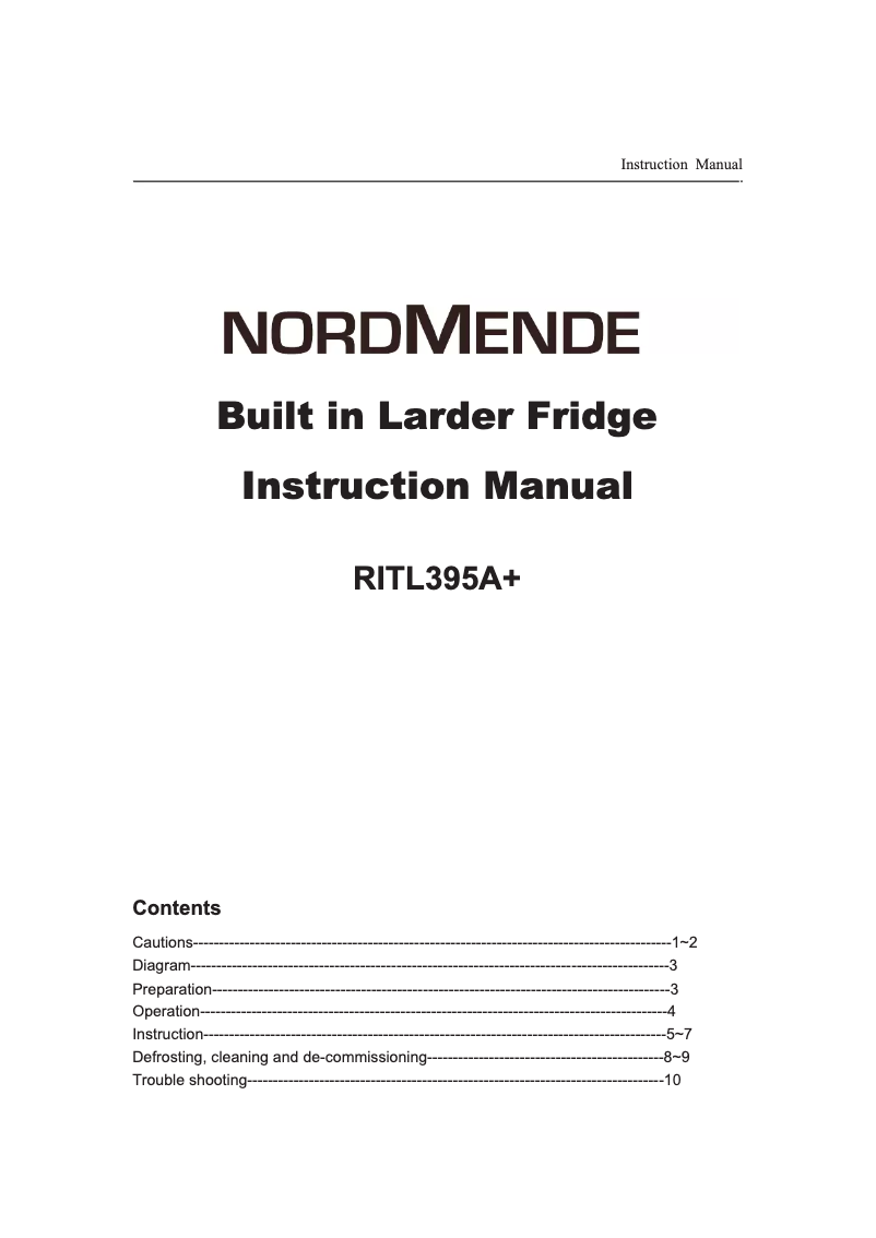 First page image of the manual for RITL395A