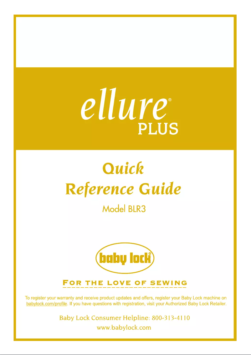 Page 1 of the manual User Manual Baby Lock Ellure Plus BLR3