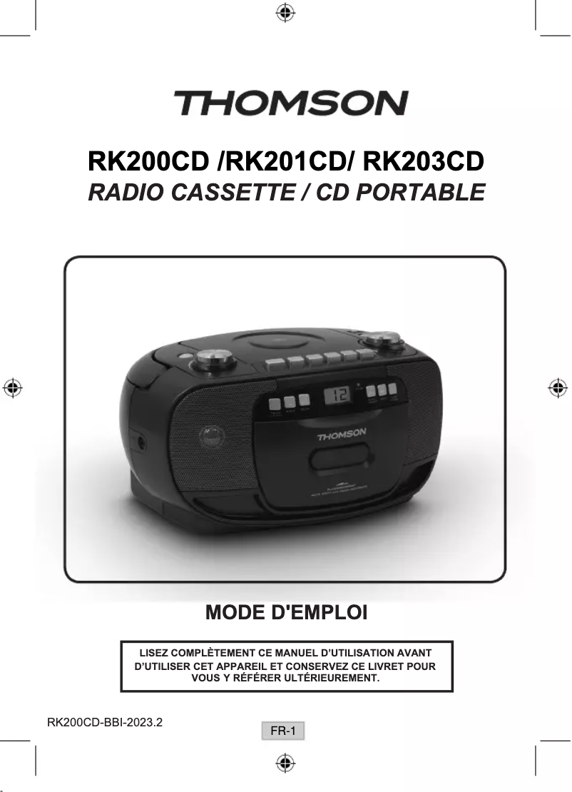 Page 1 of the manual User Manual Thomson RK203CD