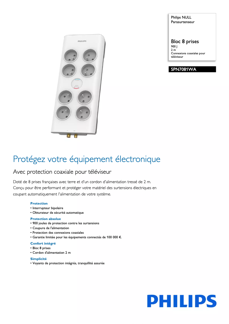 First page image of the manual for SPN7081WA