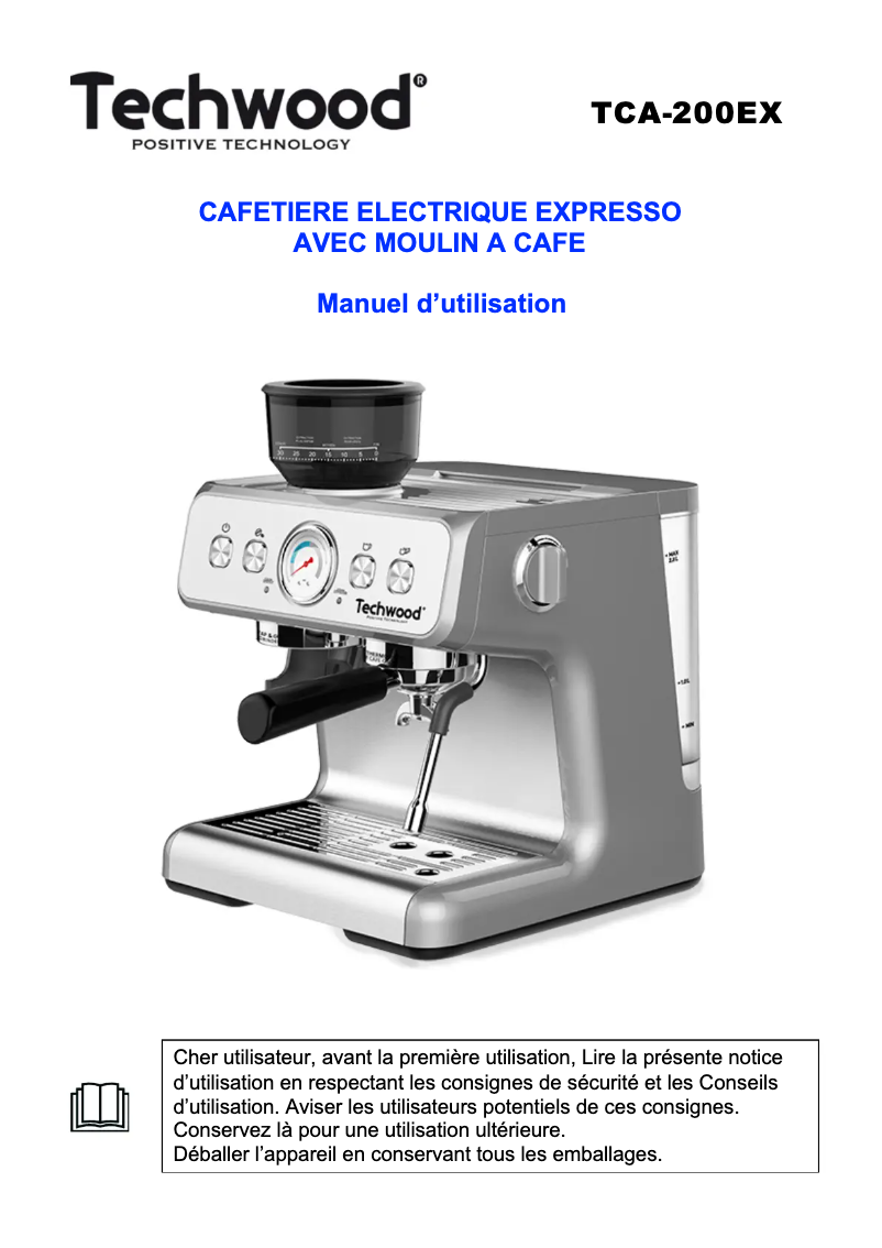 First page image of the manual for TCA-150EX