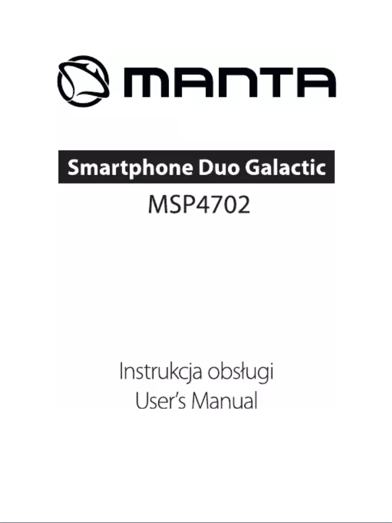 Page 1 of the manual User Manual Manta MSP4702