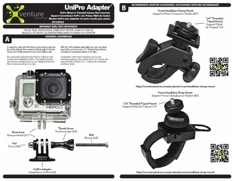 Page 1 of the manual User Manual Bracketron UniPro