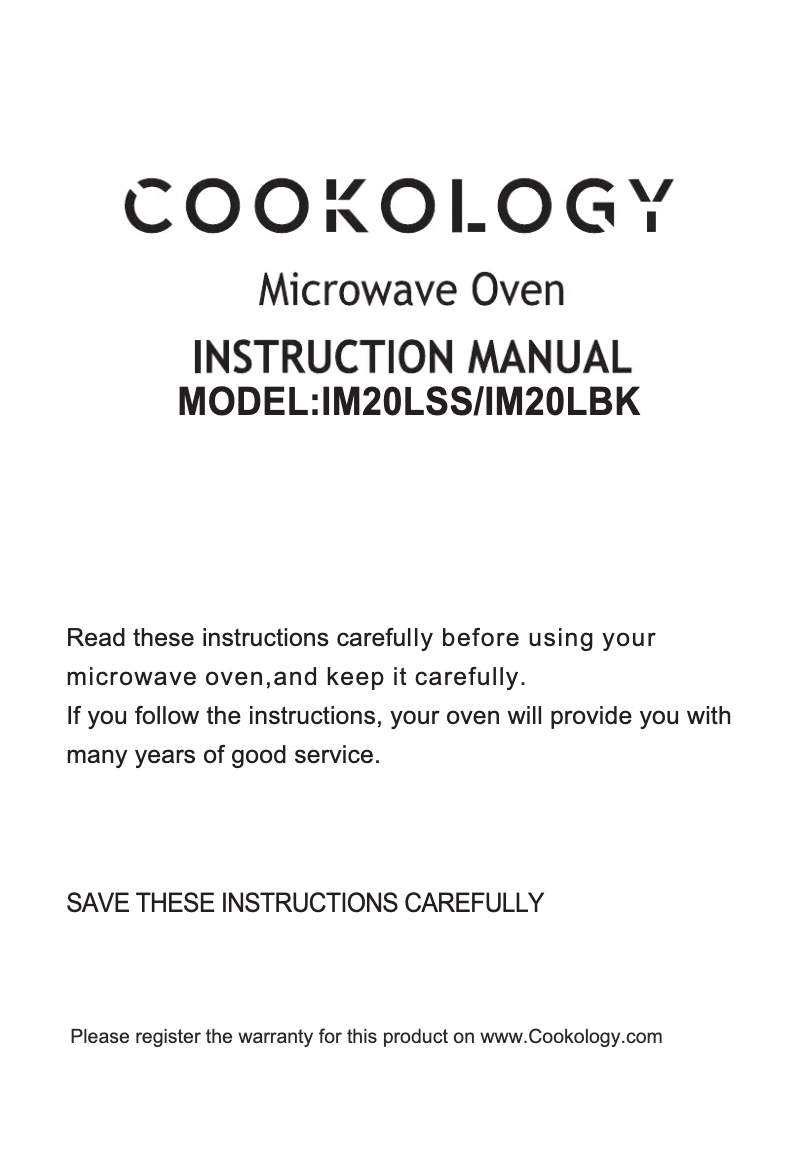 First page image of the manual for IM20LBK