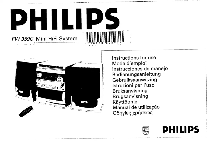 Page 1 of the manual User Manual Philips FW359C