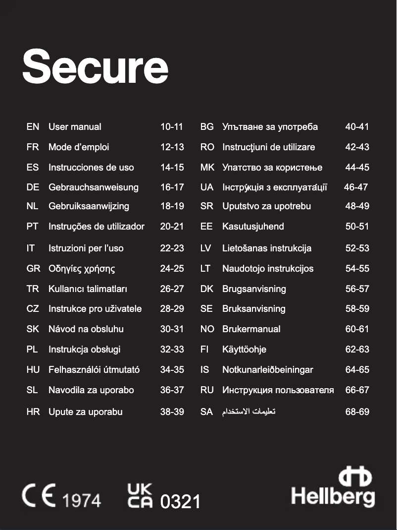 First page image of the manual for Secure 1