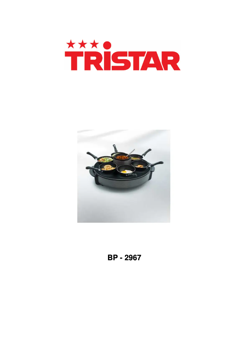 Page 1 of the manual User Manual TriStar BP-2967