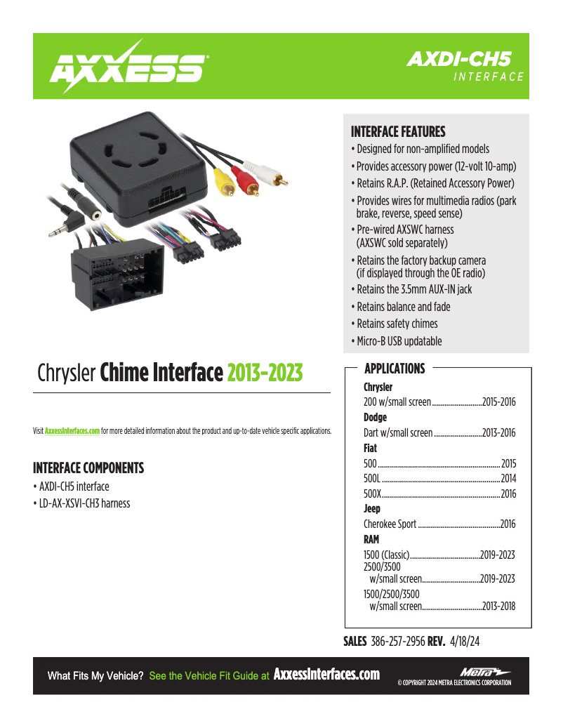 First page image of the manual for AXDI-CH5