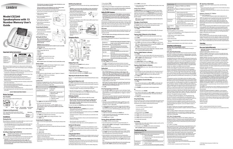 First page image of the manual for CEZ260