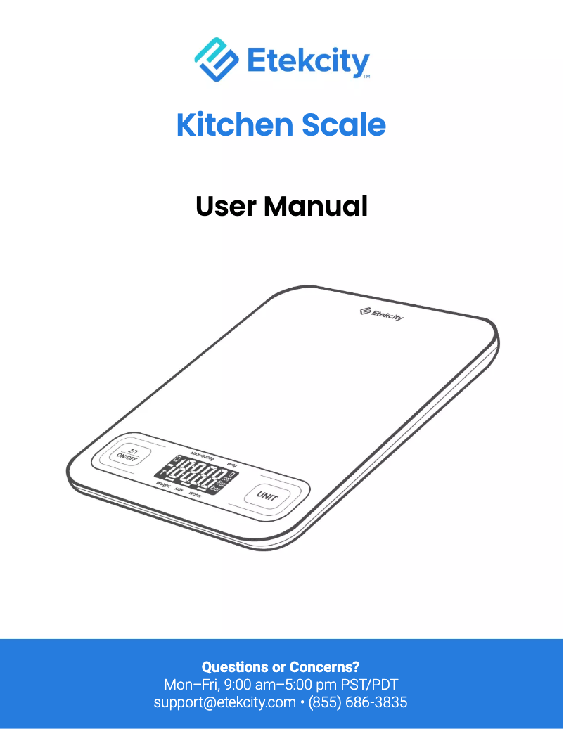 Page 1 of the manual User Manual Etekcity EKS-C193