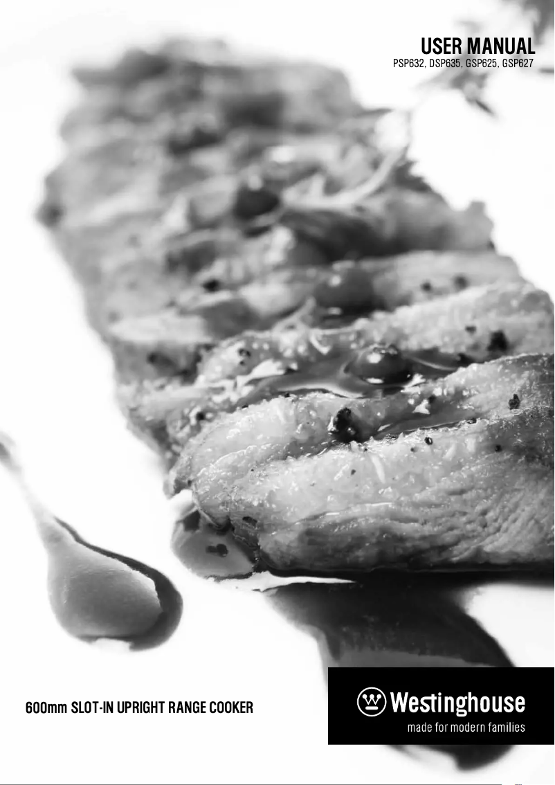 Page 1 of the manual User Manual Westinghouse GSP625S