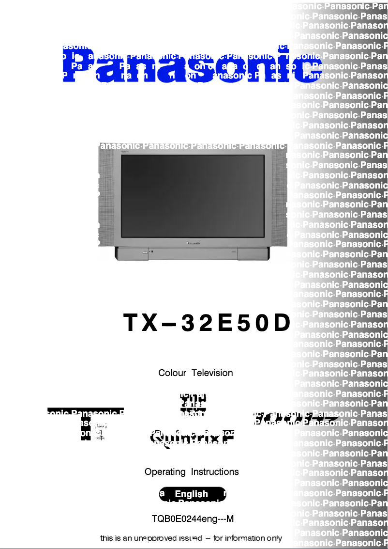 First page image of the manual for TX-32E50D