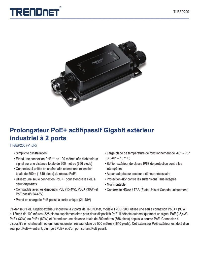 First page image of the manual for TI-BEP200