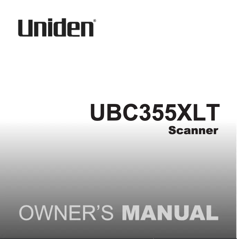 Page 1 of the manual User Manual Uniden UBC355XLT