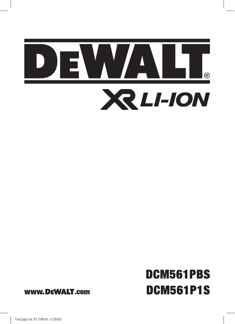 Page 1 of the manual User Manual DeWalt DCM561