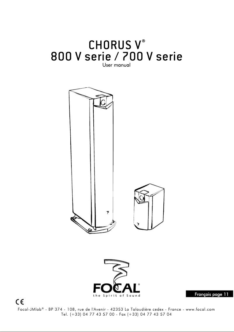 Page 1 of the manual User Manual Focal Chorus CC 700 V