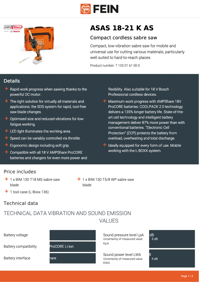 First page image of the manual for ASAS 18-21 K AS