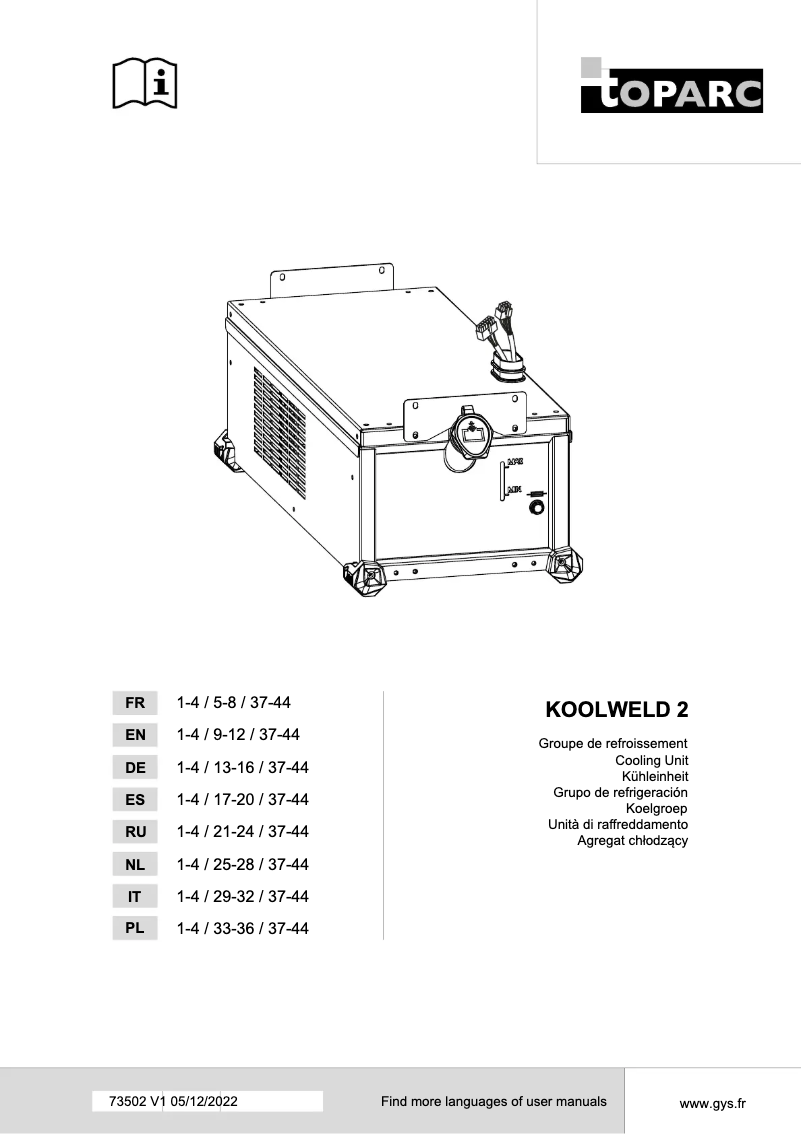 First page image of the manual for Koolweld 2