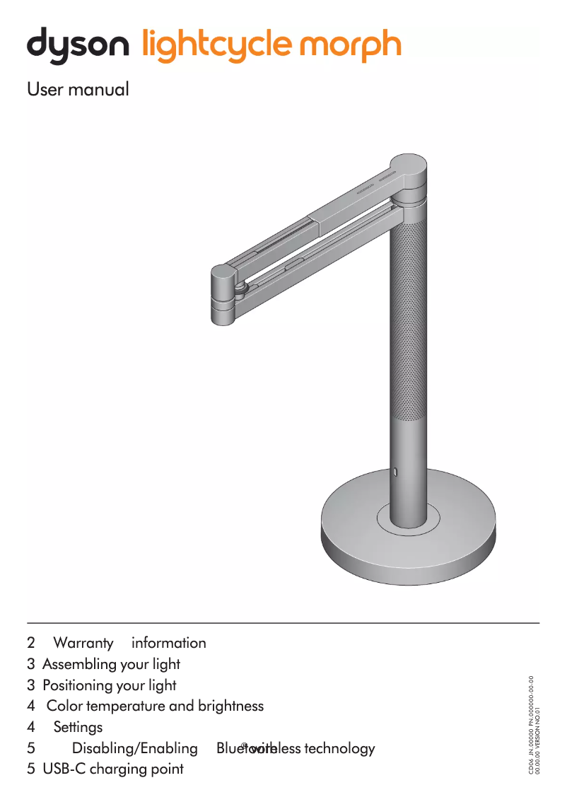 First page image of the manual for Lightcycle Morph desk