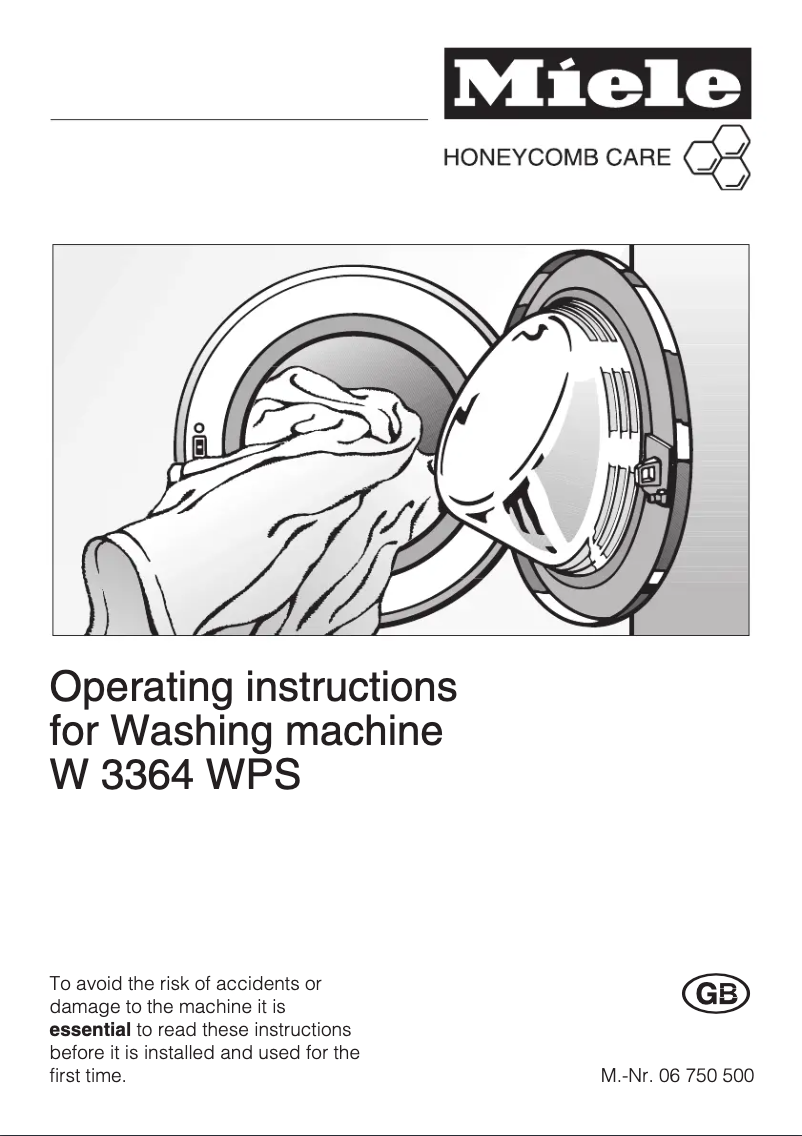 Page 1 of the manual User Manual Miele W 3364 WPS