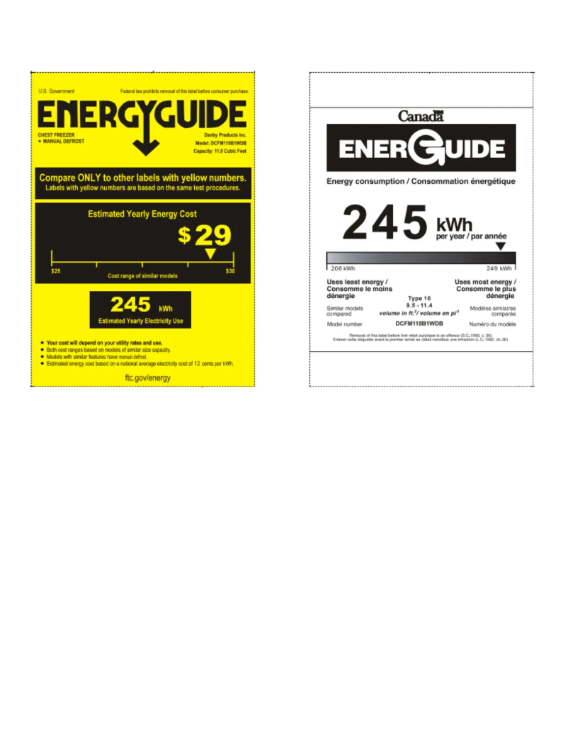 Page 1 of the manual Energy Label Danby DCFM110B1WDB