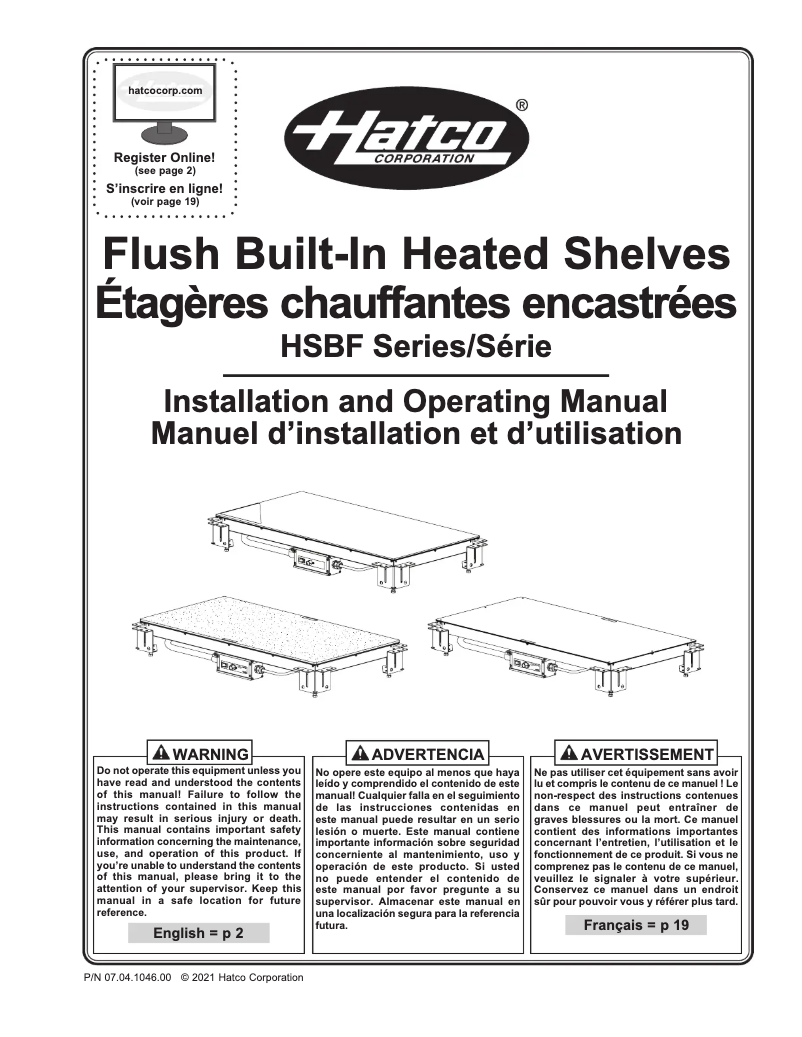 First page image of the manual for HSBF-HC-2424