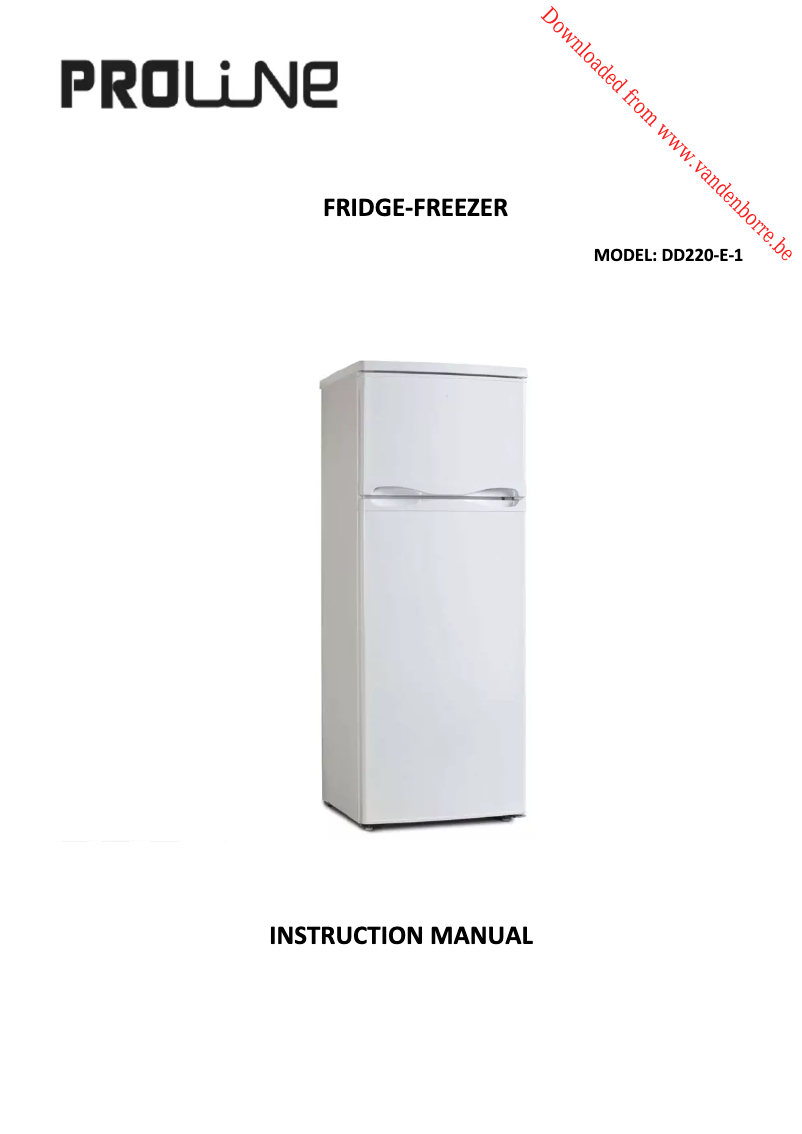 Page 1 of the manual User Manual Proline DD220E-1